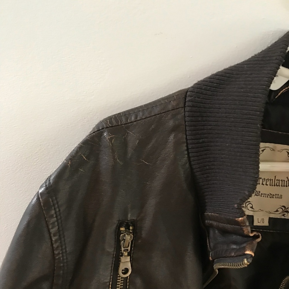 VINTAGE brown bomber jacket - Picture 6 of 8